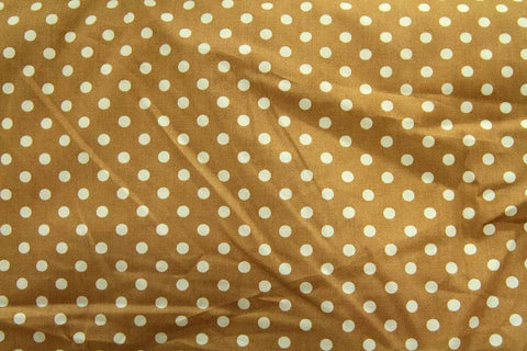DO: Small White Dots Brown Patchwork / Craft Fabric SOLD OUT