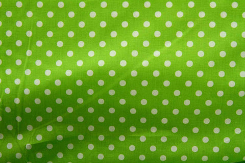 DO: Small White Dots Green Patchwork / Craft Fabric
