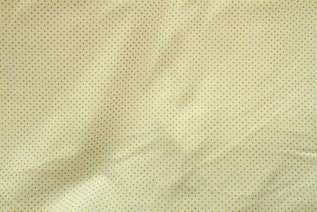 Rainbow Fabrics DO: Tiny Gold Dots Cream White Craft Fabric
