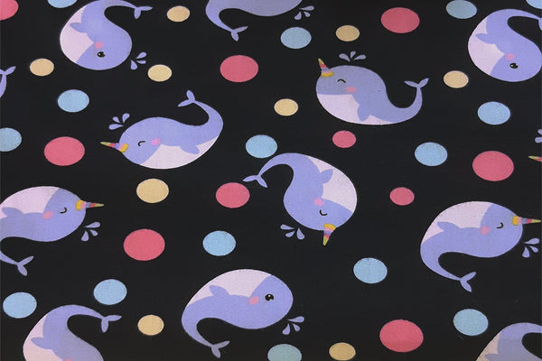 Rainbow Fabrics Dolphins On Dark Navy Patchwork / Craft Fabric Blue Craft Fabric
