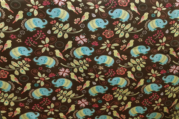 Rainbow Fabrics Elephants In The Forest Printed Cotton