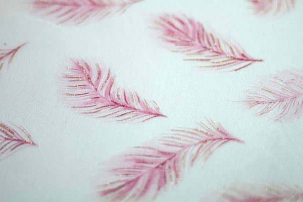 Rainbow Fabrics EO: Feather’s Red Organza White Fabric