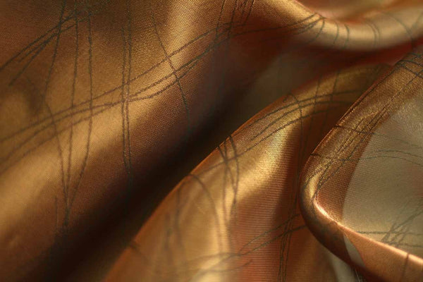 Rainbow Fabrics EO: Stripe Desert Brown Organza Brown Fabric