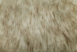 Rainbow Fabrics F1: Brown Streak On Yellow Cream Faux Fur