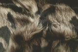 Rainbow Fabrics F1: Cheetah Spot - Netsuke And Black Faux Fur