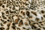 Rainbow Fabrics F1: Cream Brown And Black Leopard Faux Fur