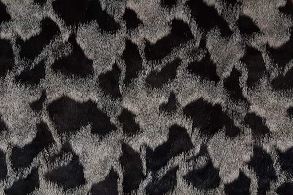 Rainbow Fabrics F1: Grey And Black Cheetah Spot Faux Fur