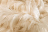Rainbow Fabrics F1: Off white and Dark Cream Striped Faux Fur