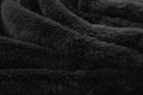 Rainbow Fabrics F1: Rabbit - Black Rabbit Faux Fur