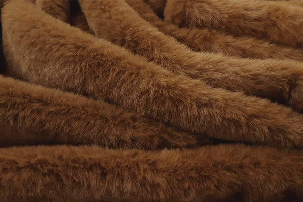 Rainbow Fabrics F1: Rabbit - Walnut Brown Faux Fur