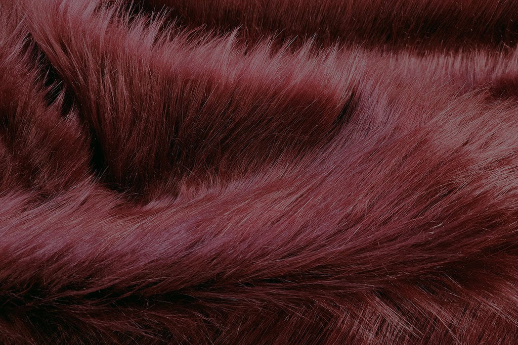 Rainbow Fabrics F1: Wine Red Faux Fur