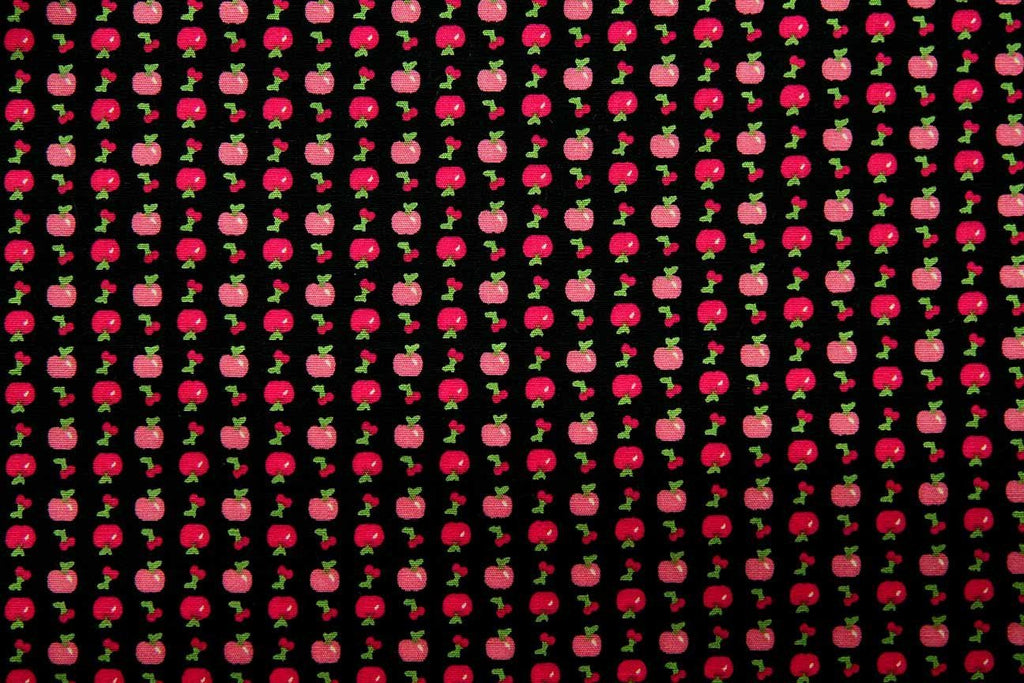 Rainbow Fabrics FB: Apple Cherry Black Black Craft Fabric