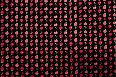 FB: Apple Cherry Black Patchwork / Craft Fabric