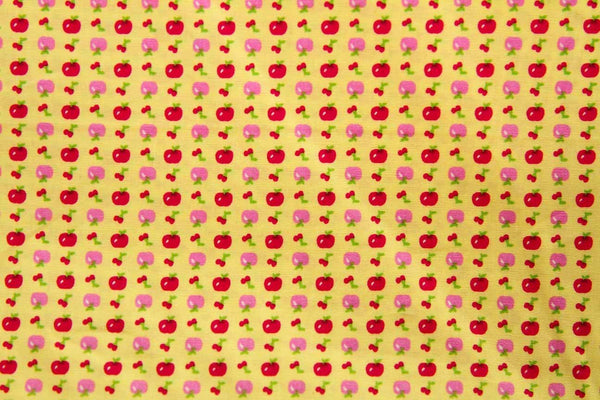 Rainbow Fabrics FB: Apple Cherry Yellow Yellow Craft Fabric