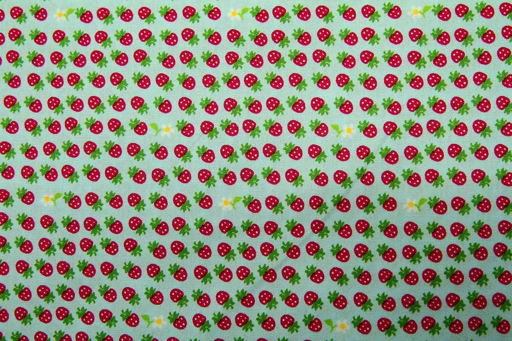 Rainbow Fabrics FB: Strawberry Sunflower Green Green Craft Fabric