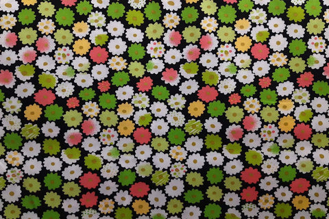 Flower Abstract On Black Patchwork / Craft Fabric SOLD OUT