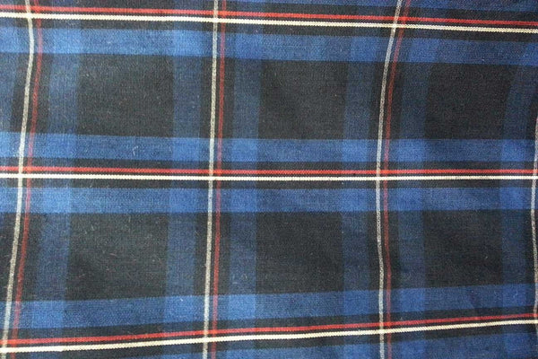 Rainbow Fabrics G1: Black and Blue Pin Stripe Gingham