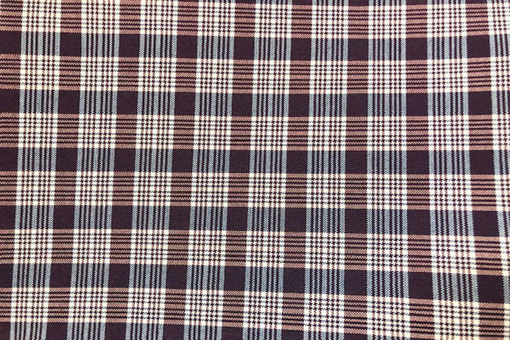 Rainbow Fabrics G1: Brown and Off White Gingham - 8mm and 10mm check