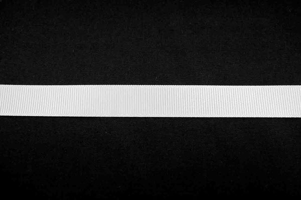 Rainbow Fabrics GG: 15mm White Grosgrain Ribbon