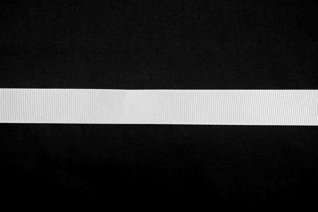 Rainbow Fabrics GG: 22mm White Grosgrain Ribbon