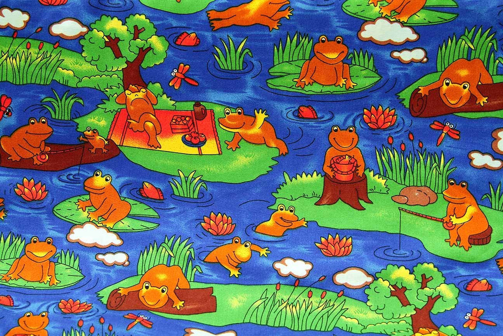 Rainbow Fabrics Happy Frogs Multi Coloured Craft Fabric