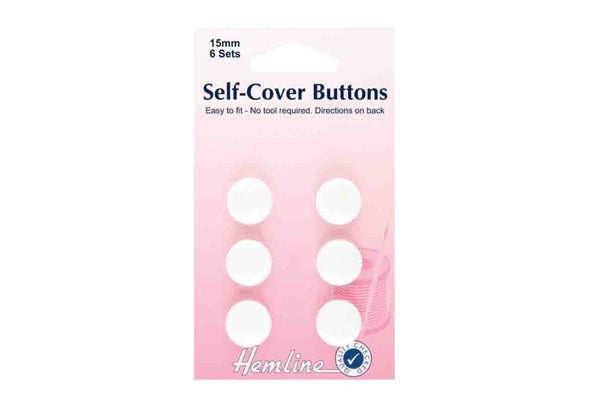 Rainbow Fabrics HY: 15mm Self-Cover Buttons
