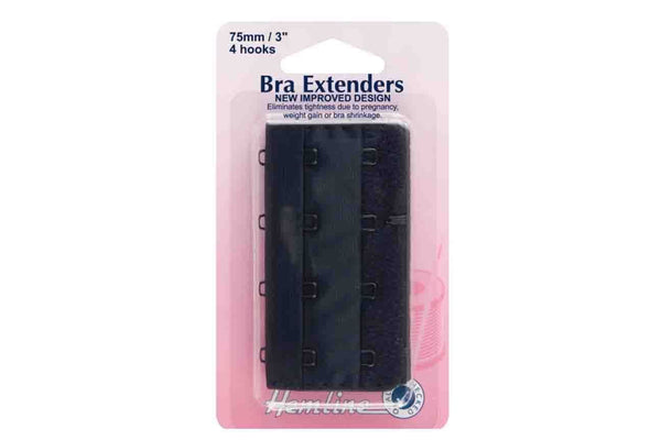 Rainbow Fabrics HY: 75mm Bra Extender - Black