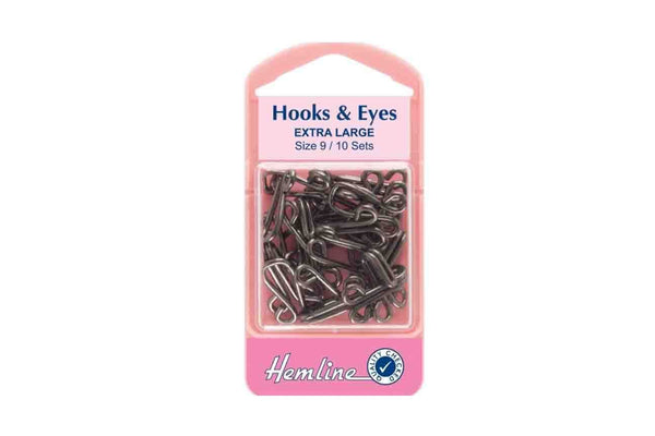 Rainbow Fabrics HY: Hooks And Eyes - Black