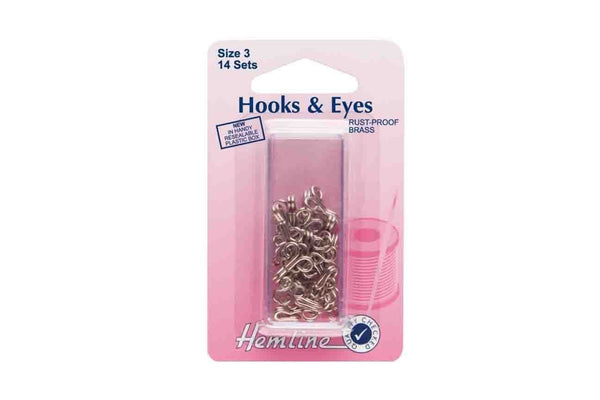 Rainbow Fabrics HY: Hooks And Eyes - Nickel