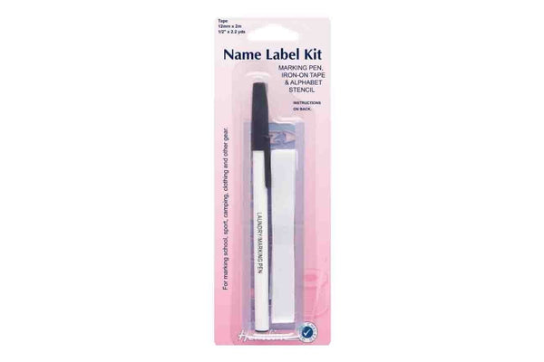 Rainbow Fabrics HY: Name Label Kit - Iron On Tape With Pen And Stencil