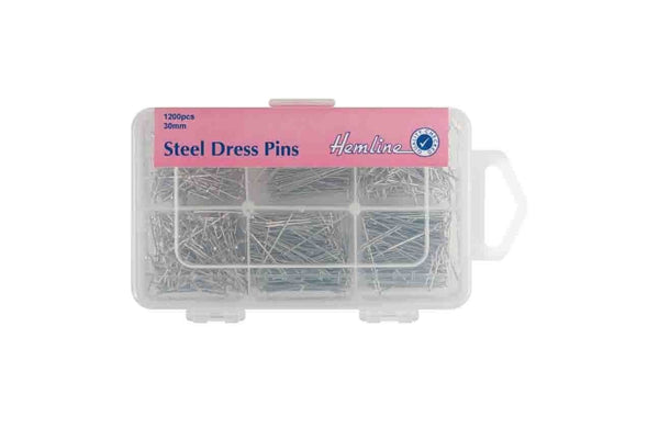 Rainbow Fabrics HY: Steel Dress Pins - Nickel