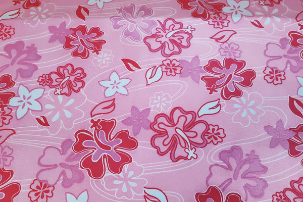 Rianbow Fabrics L1: Native Floral Pattern On Light Pink Lycra Lycra