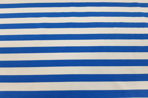 L1:  White And Blue Stripe Lycra - 1.5cm thick stripe SOLD OUT