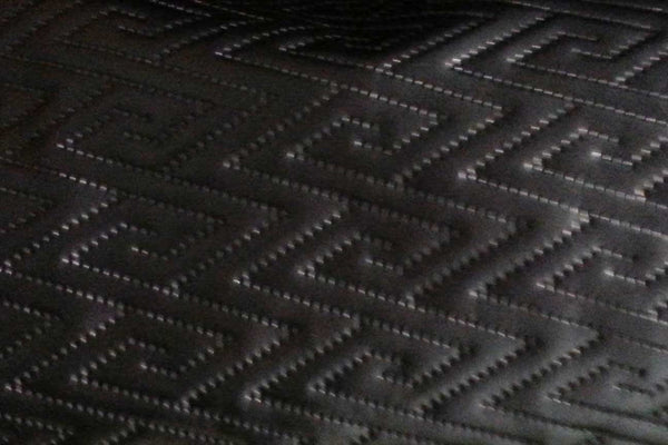 Rainbow Fabrics LE: Jagged Sawtooth Black Padded Leatherette Leatherette