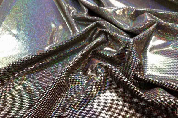 Rianbow Fabrics LF: Liquid Foil Spandex - Confetti Specs on Brown - 07