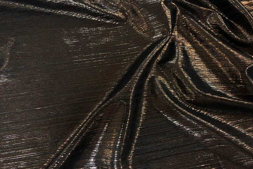 Rianbow Fabrics LF: Liquid Foil Spandex - Dark Brown Crinkles Price per Meter