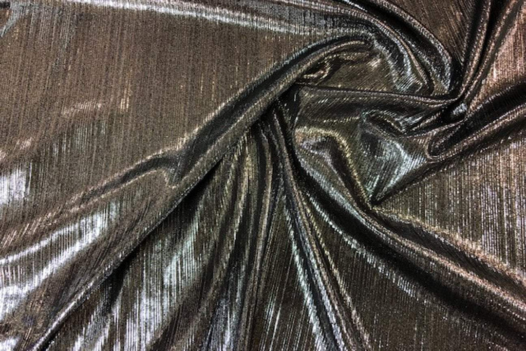 Dark Grey | Crinkles | Liquid Foil Spandex | Rainbow Fabrics