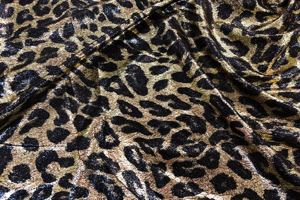 Rianbow Fabrics LF: Liquid Foil Spandex - Leopard Skin Price per Meter