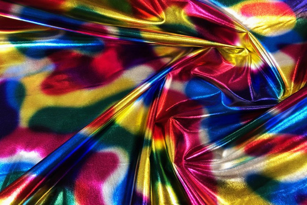 Rianbow Fabrics LF: Liquid Foil Spandex - Rainbow Color Abstract Price per Meter