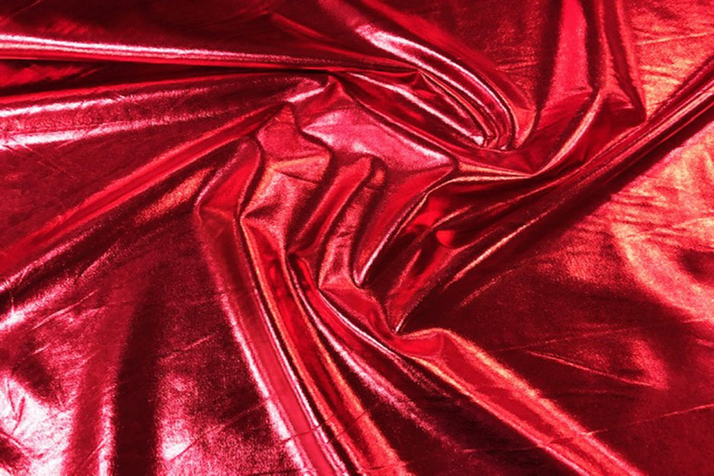 Rianbow Fabrics LF: Liquid Foil Spandex - Sunrise Red Price per Meter