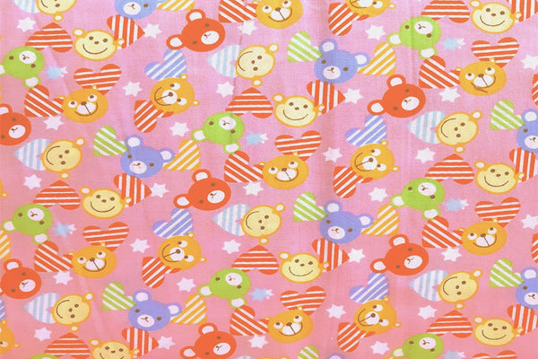 Rainbow Fabrics Little Bears And Monkeys In The Heart Forest Printed Cotton SOLD OUT