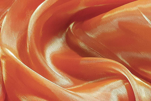 Rianbow Fabrics LO: Sunset Orange Liquid Organza Liquid Organza
