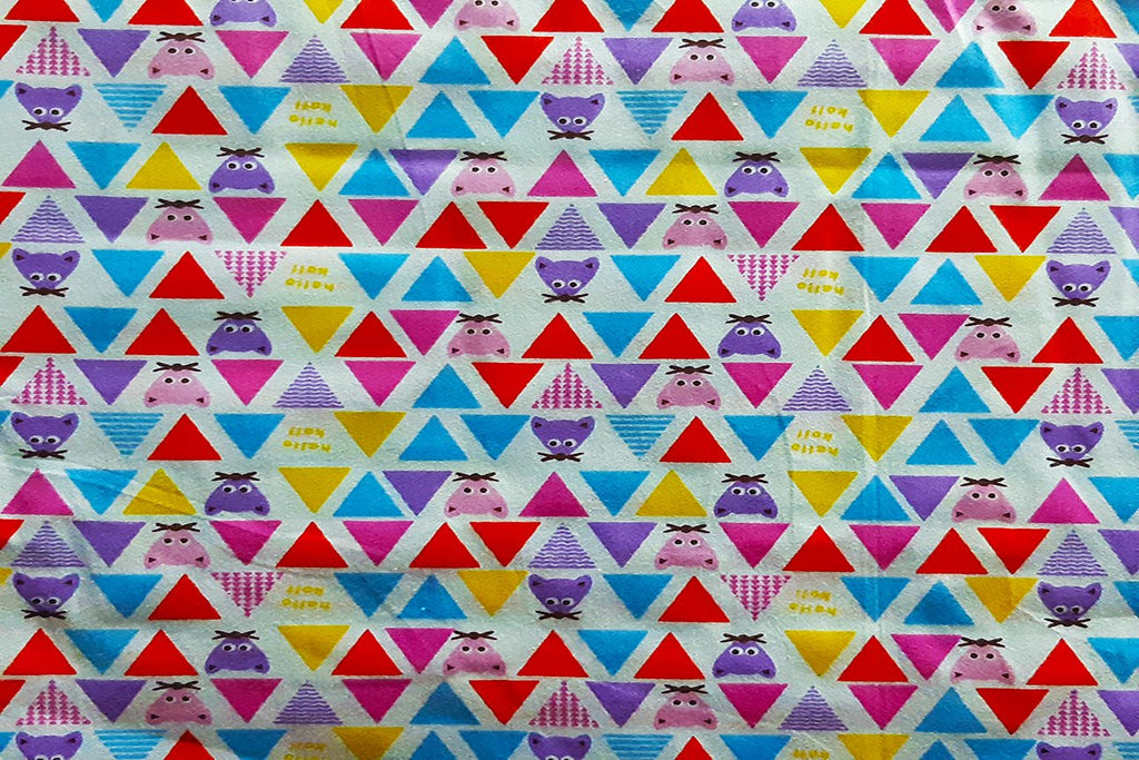 Rainbow Fabrics Multi Color Triangles Printed Cotton