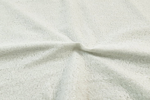 Off White Round Matte Sequin On White Soft Netting