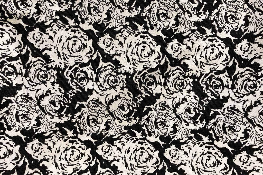 Rainbow Fabrics PB: Ink Roses Printed Polyester Brocade