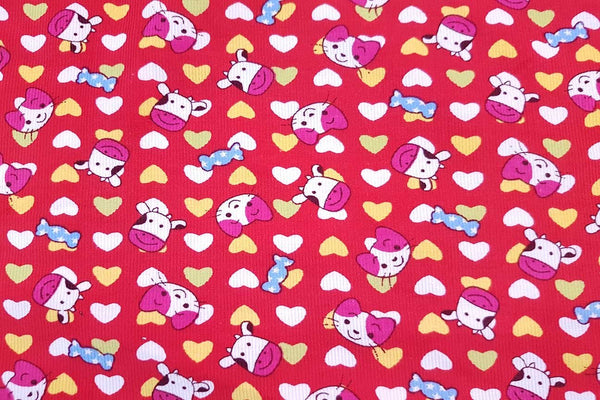 Rainbow Fabrics PCC: Cows Love Cats Pinwale Cotton Cord Pinwale Cotton Cord