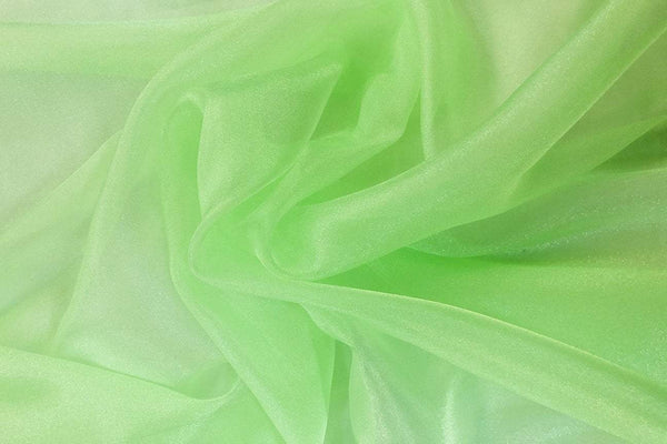 Rianbow Fabrics PCO: Apple Green Crystal Organza # 16 Plain Crystal Organza