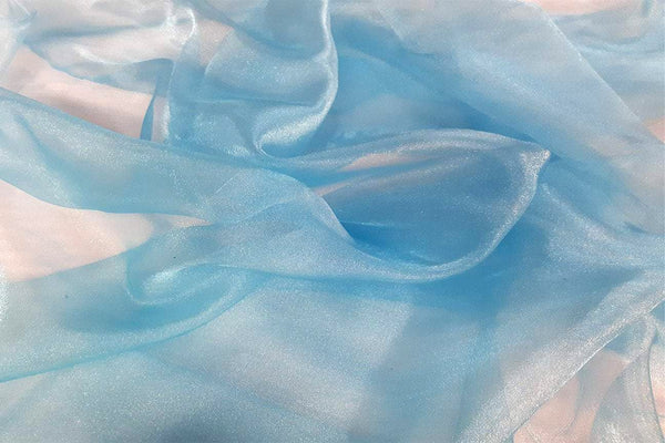 Rianbow Fabrics PCO: Dark Sky Blue Crystal Organza Plain Crystal Organza
