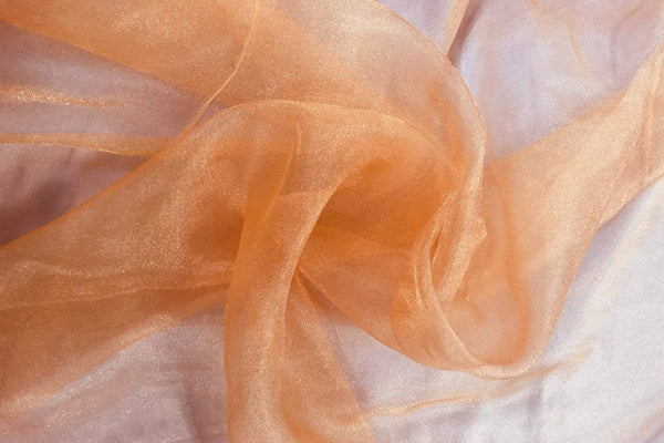 Rianbow Fabrics PCO: Light Orange Plain Crystal Organza # 06 Plain Crystal Organza