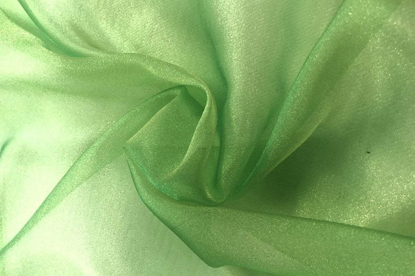 Rianbow Fabrics PCO: Lime Green Plain Crystal Organza # 30 Plain Crystal Organza